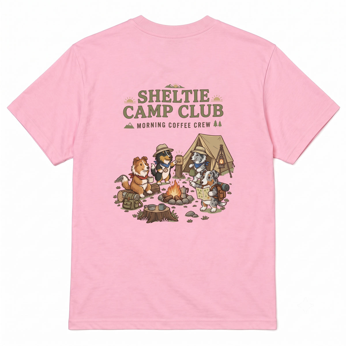 SHELTIE CAMP CLUB シェルティ キャンプTシャツ｜バックプリント