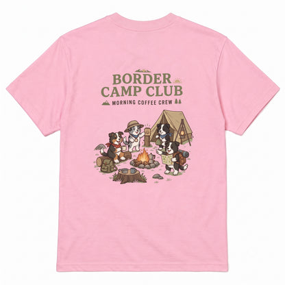 BORDER CAMP CLUB ボーダーコリー キャンプTシャツ｜バックプリント
