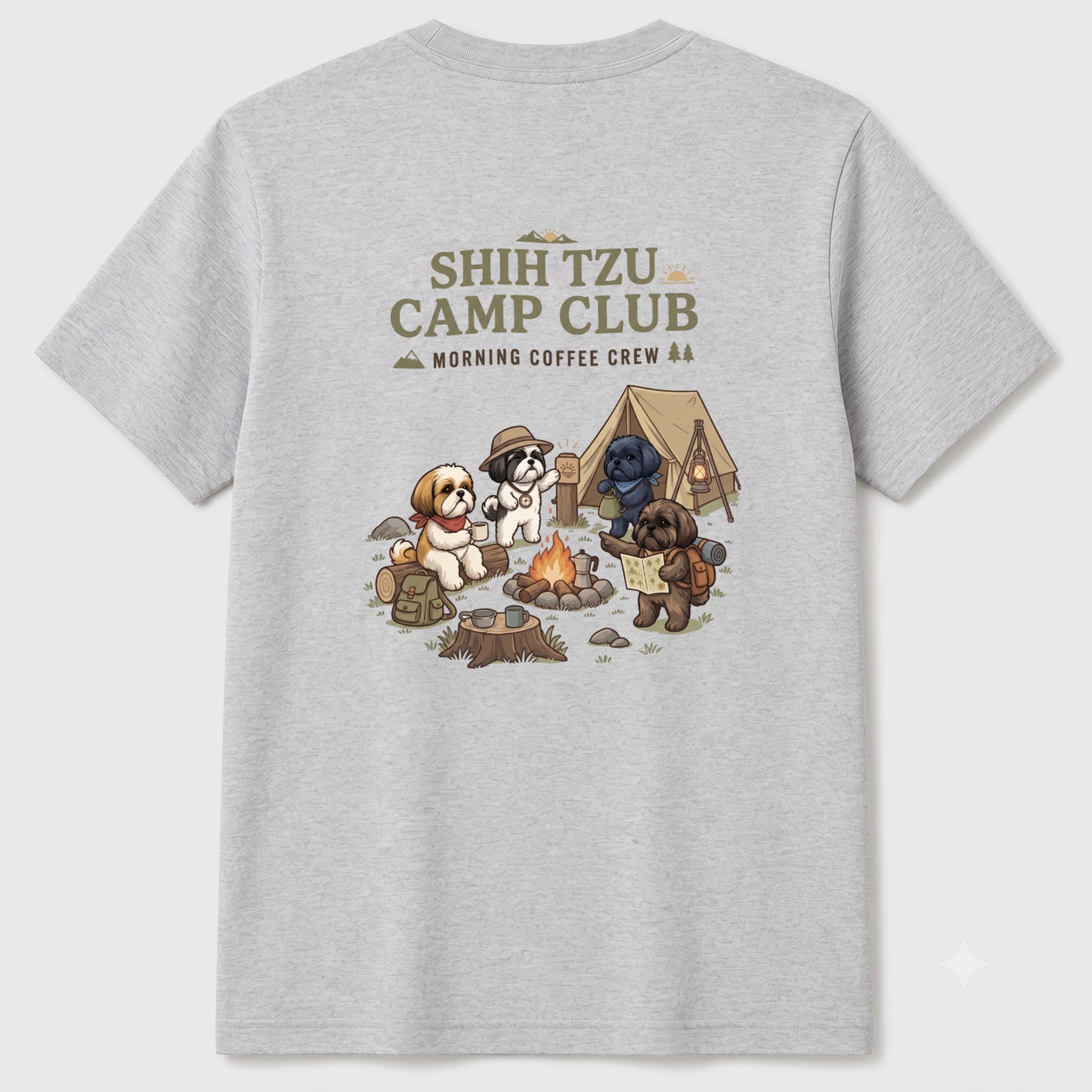 SHIH TZU CAMP CLUB シーズー キャンプTシャツ｜バックプリント