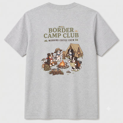 BORDER CAMP CLUB ボーダーコリー キャンプTシャツ｜バックプリント
