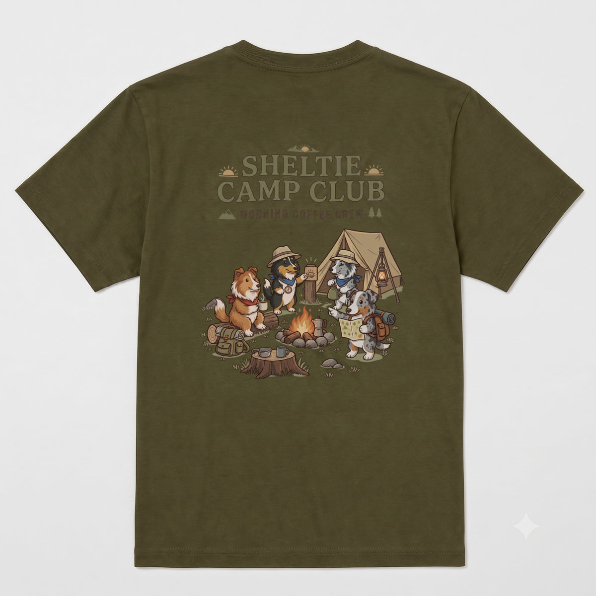 SHELTIE CAMP CLUB シェルティ キャンプTシャツ｜バックプリント