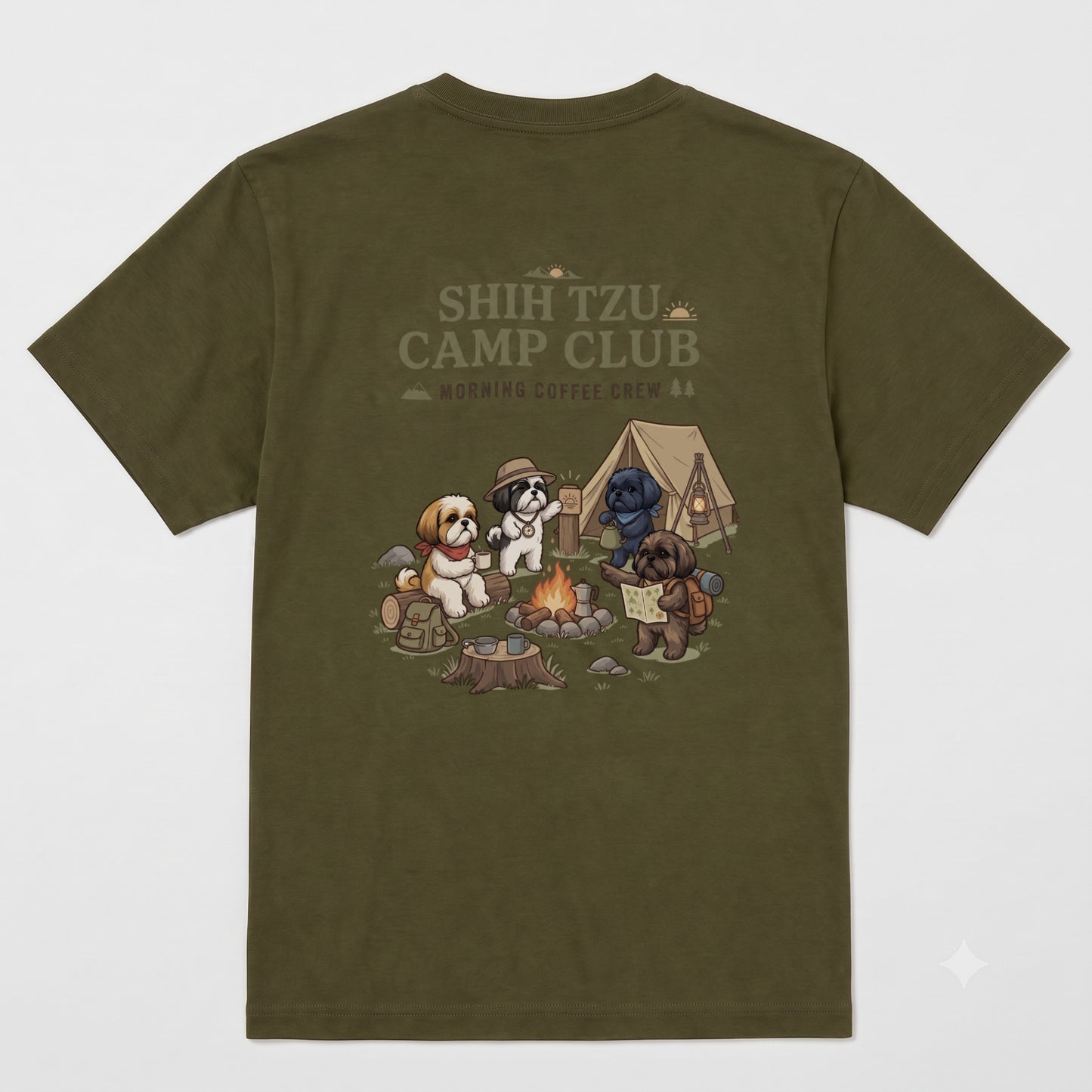 SHIH TZU CAMP CLUB シーズー キャンプTシャツ｜バックプリント