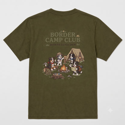 BORDER CAMP CLUB ボーダーコリー キャンプTシャツ｜バックプリント