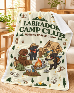 Labrador Camp Club Crew キャンプを楽しむラブラドールデザイン | Blanket
