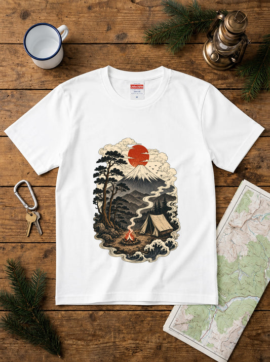 富士山デザイン・キャンプTシャツ