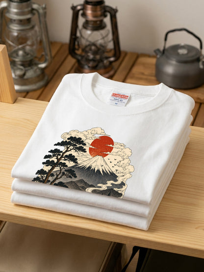 富士山デザイン・キャンプTシャツ