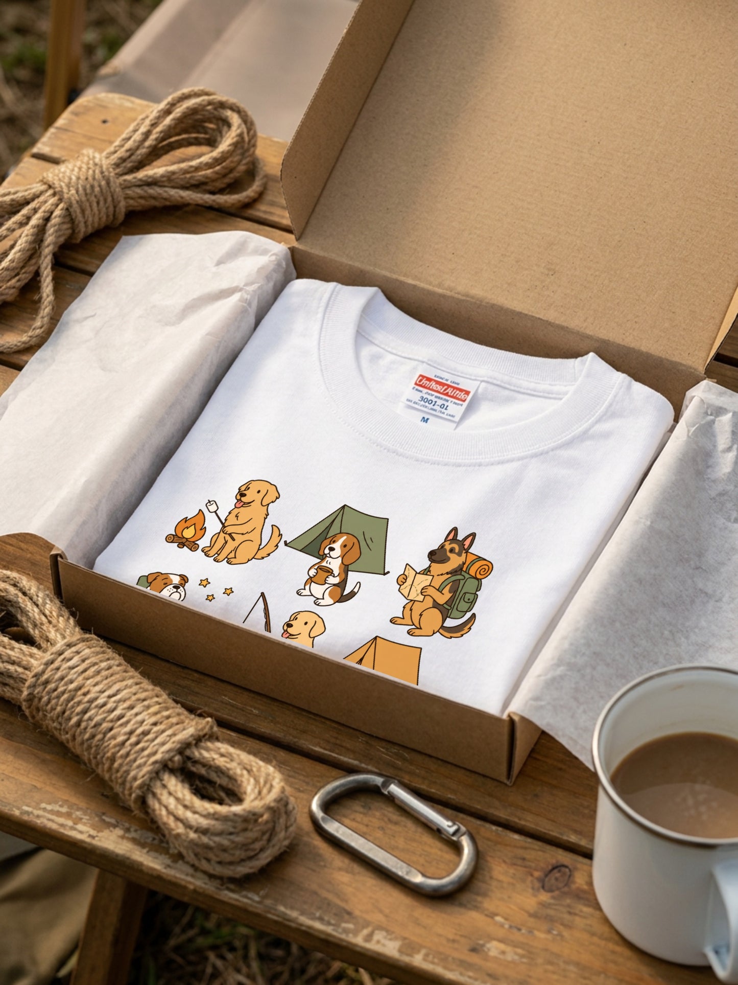 キャンプ 犬 Tシャツ 可愛い 犬 キャンプライフ アウトドア 半袖 ユニセックス ギフト