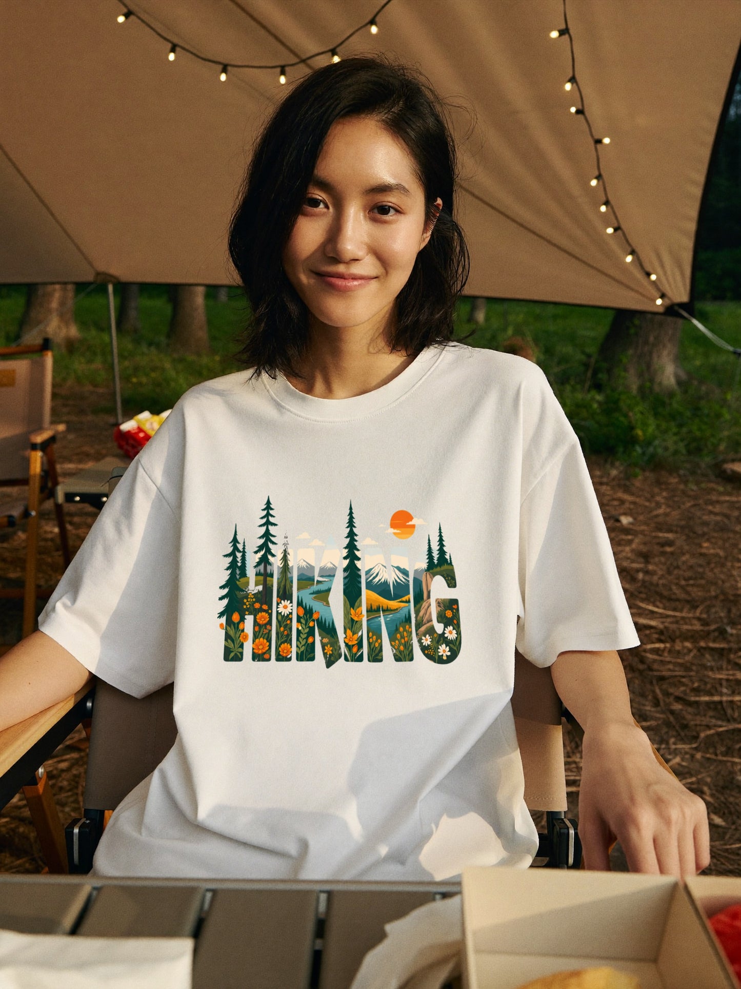 ハイキングシャツ：マウンテン・アドベンチャー・グラフィックTシャツ