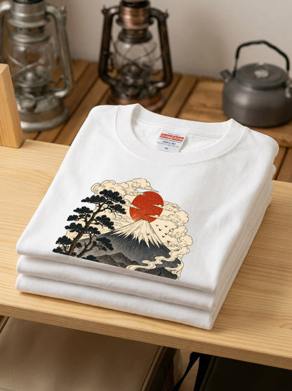 富士山デザイン・キャンプTシャツ