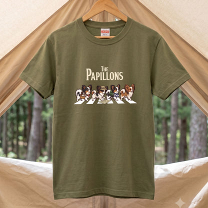 THE PAPILLONS | 横断歩道 ゆるかわ プードル キャンプ パロディTシャツ【犬好き・愛犬家・アウトドア・ギフトに最適】