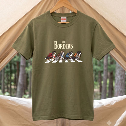 THE BORDERS | 横断歩道 ゆるかわ プードル キャンプ パロディTシャツ【犬好き・愛犬家・アウトドア・ギフトに最適】