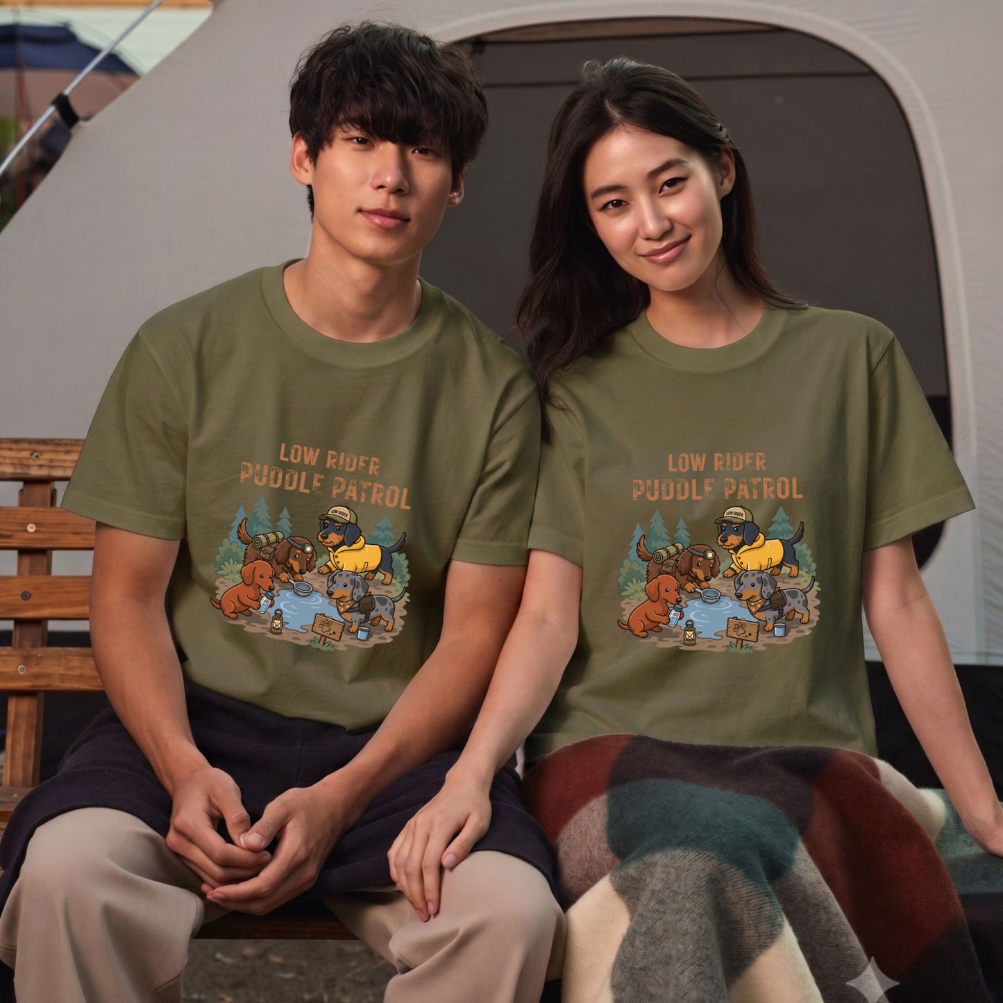 LOW RIDER PUDDLE PATROL ダックスフンドTシャツ