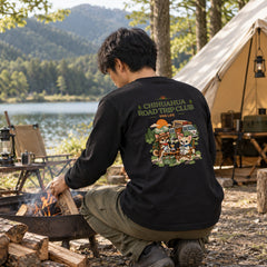 Chihuahua Road Trip Club チワワのバンライフキャンプ | 長袖Tシャツ | バックのみプリント