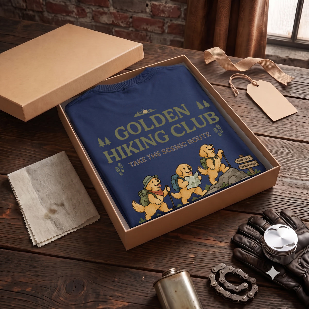 オリーブのバックプリント：Golden Hiking Club