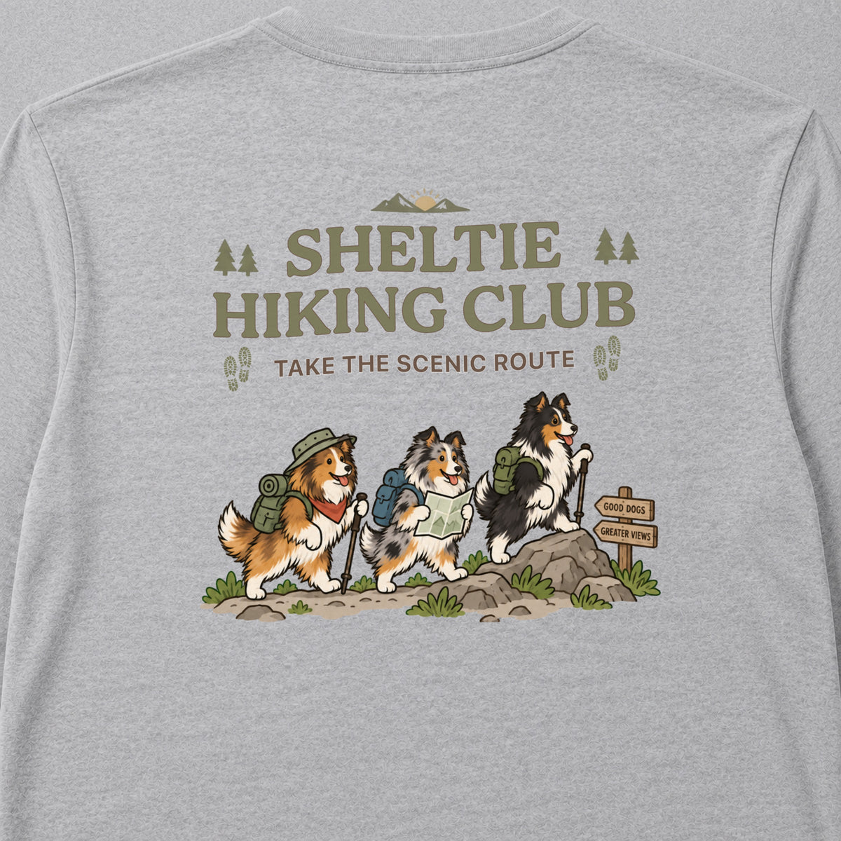 Shetland Sheepdog hiking club バックプリント