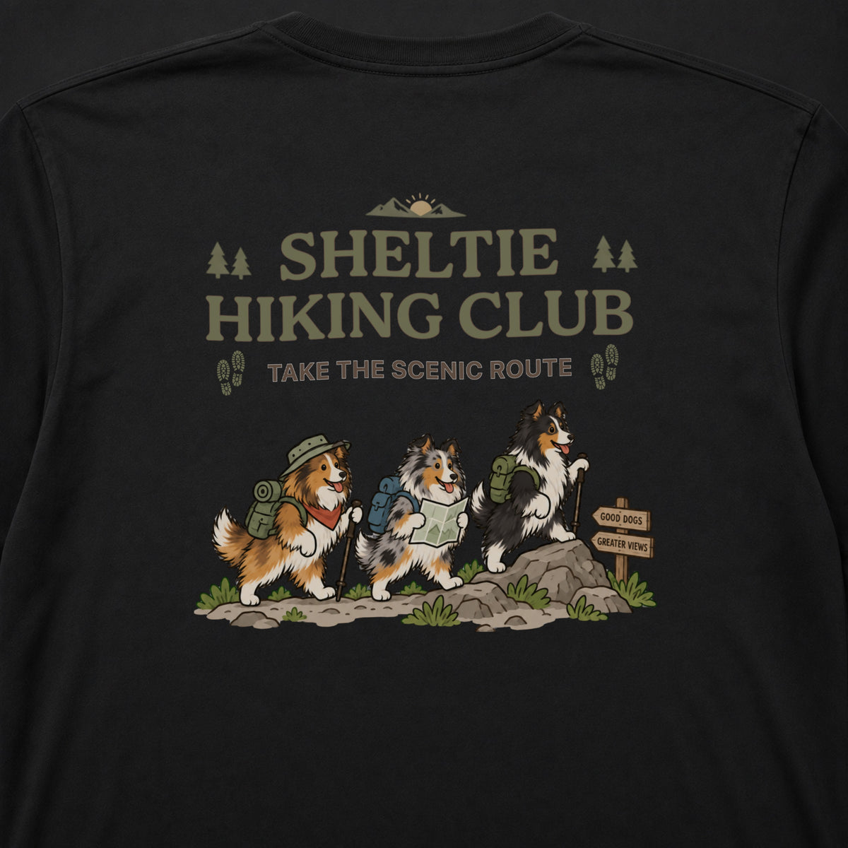 Shetland Sheepdog hiking club バックプリント