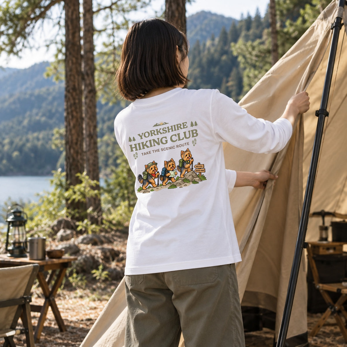 Yorkshire Terrier hiking club バックプリント
