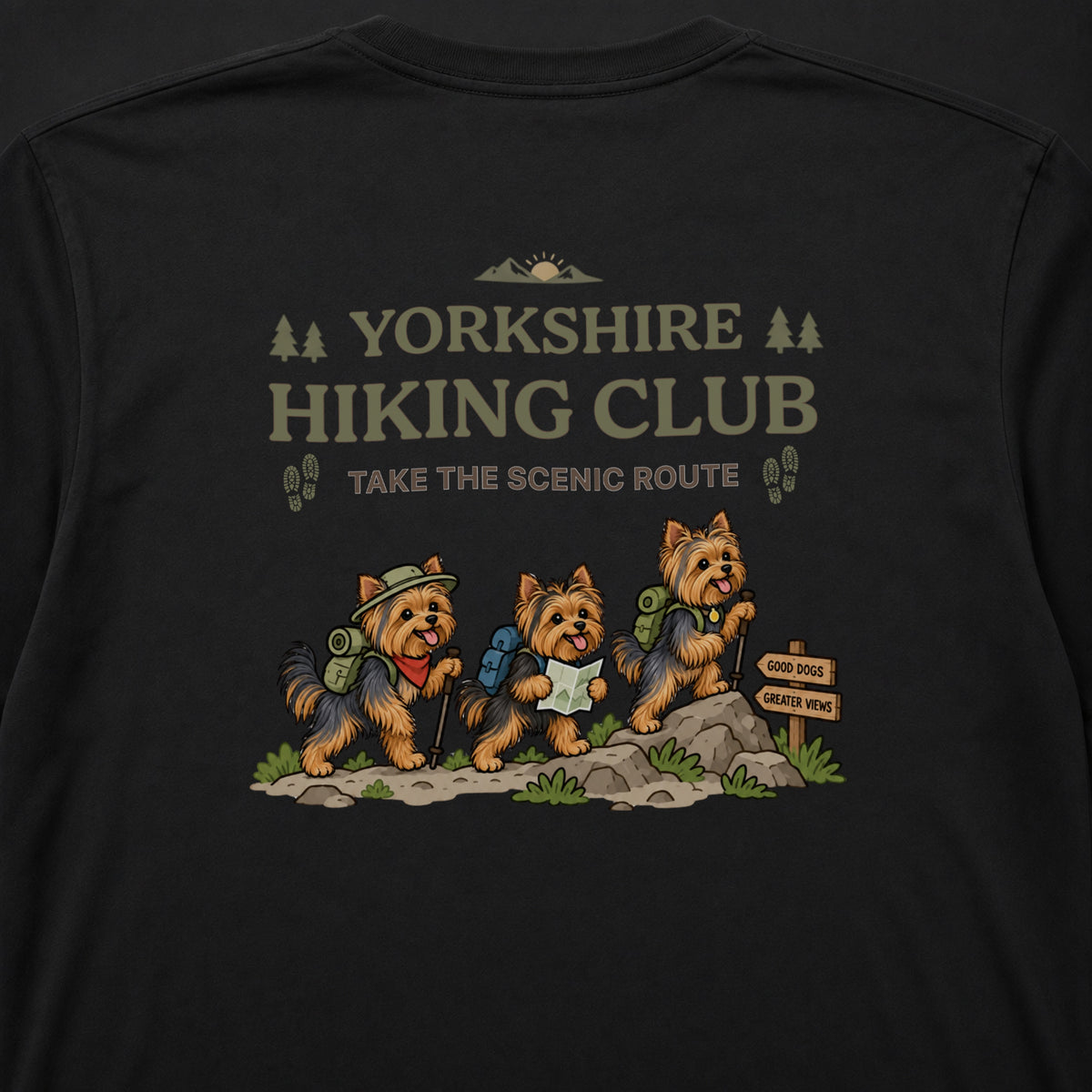 Yorkshire Terrier hiking club バックプリント