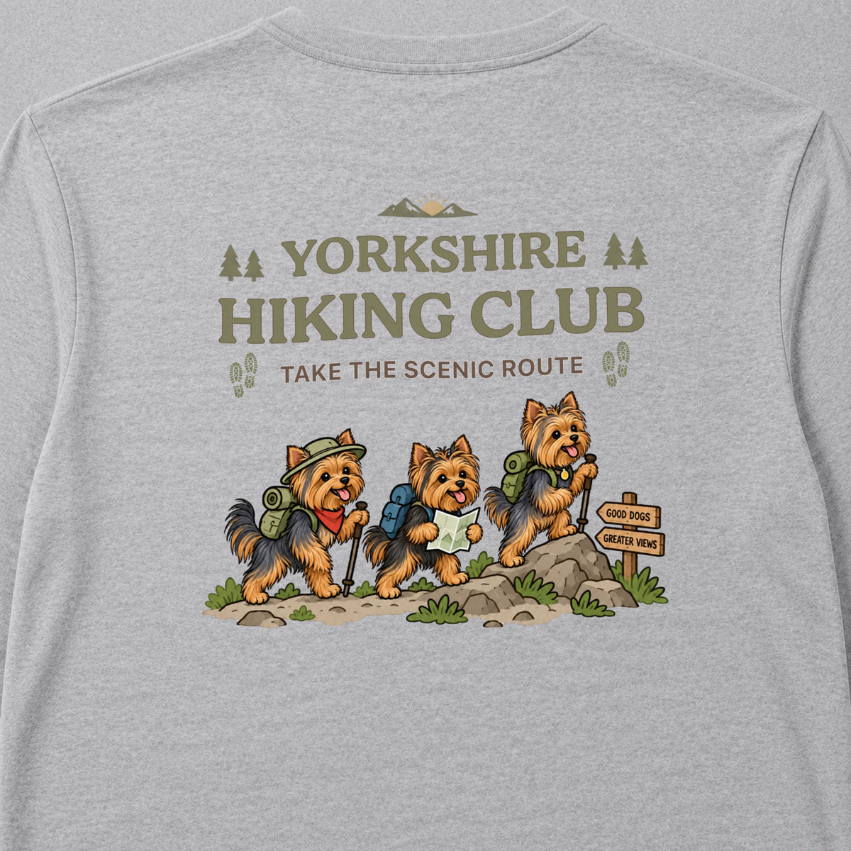 Yorkshire Terrier hiking club バックプリント