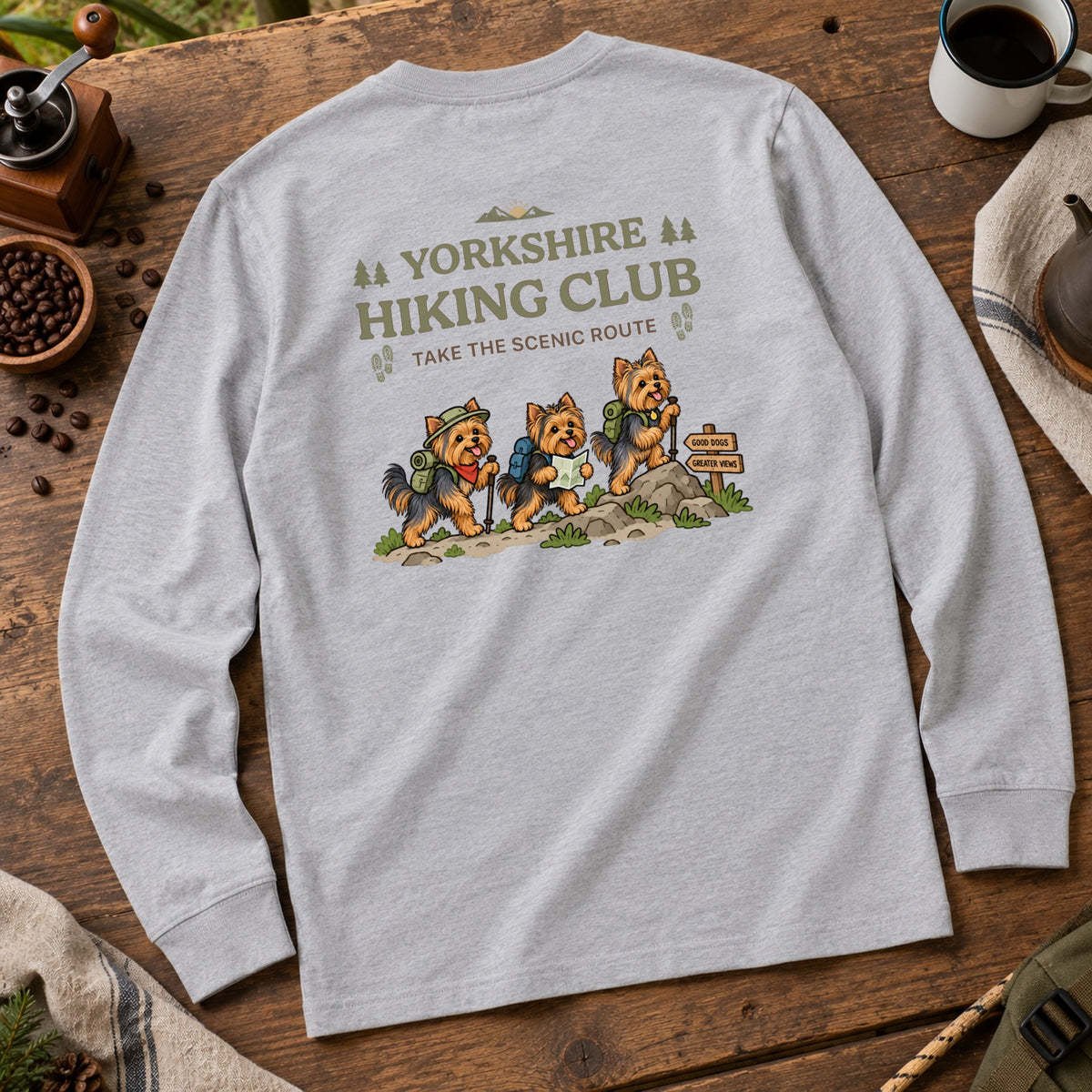 Yorkshire Terrier hiking club バックプリント