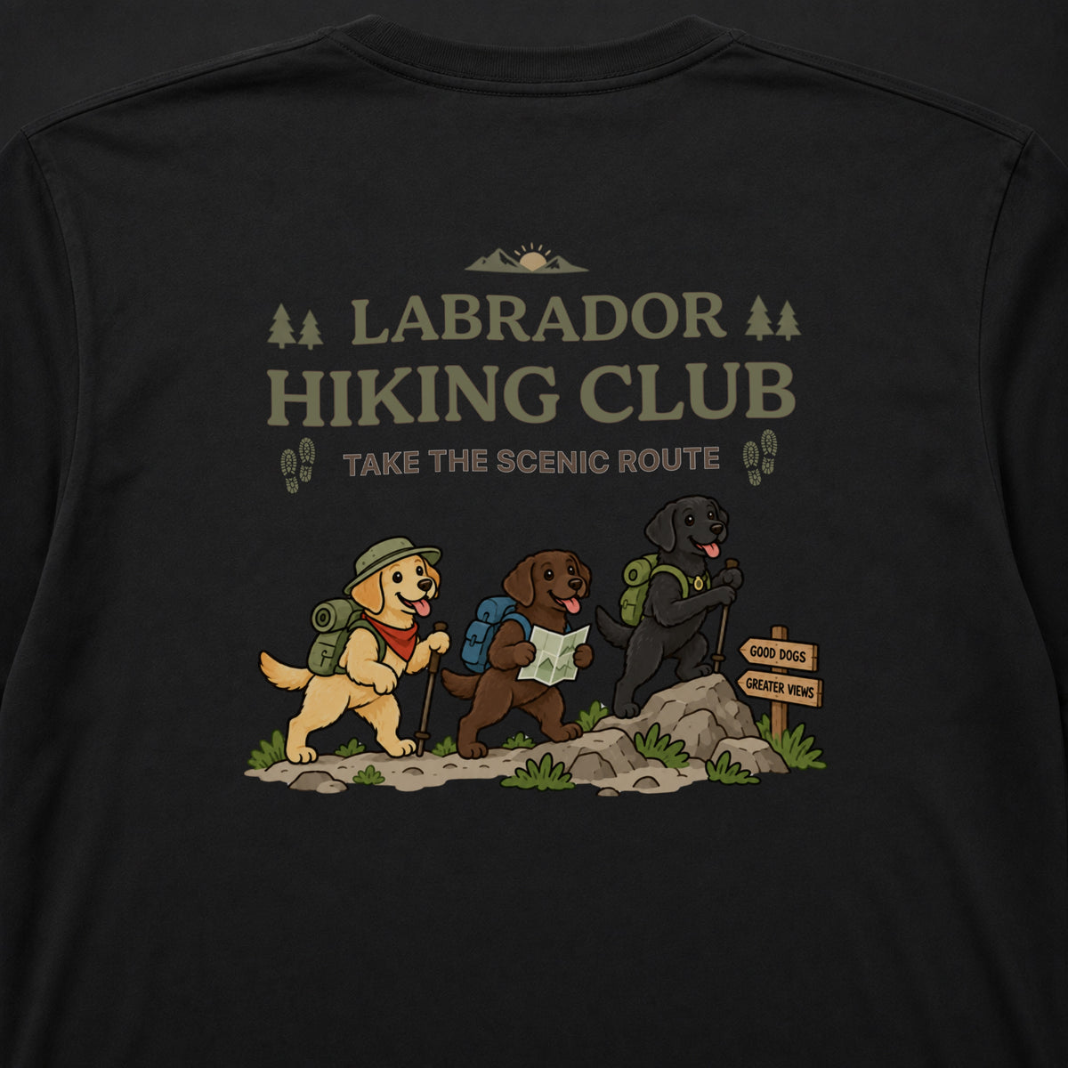 Labrador Retriever hiking club バックプリント