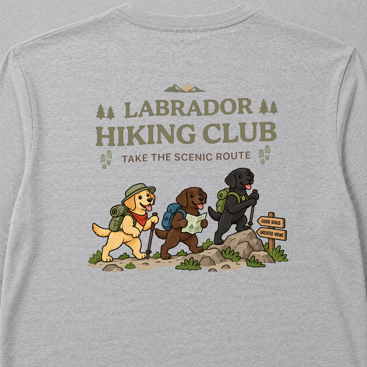 Labrador Retriever hiking club バックプリント