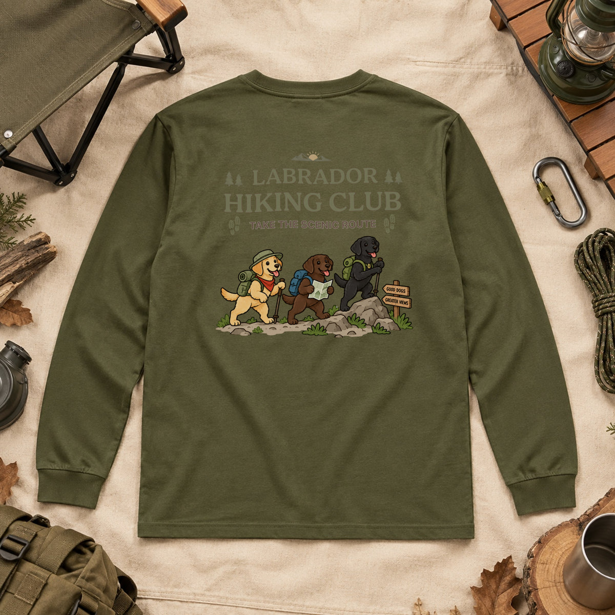 Labrador Retriever hiking club バックプリント