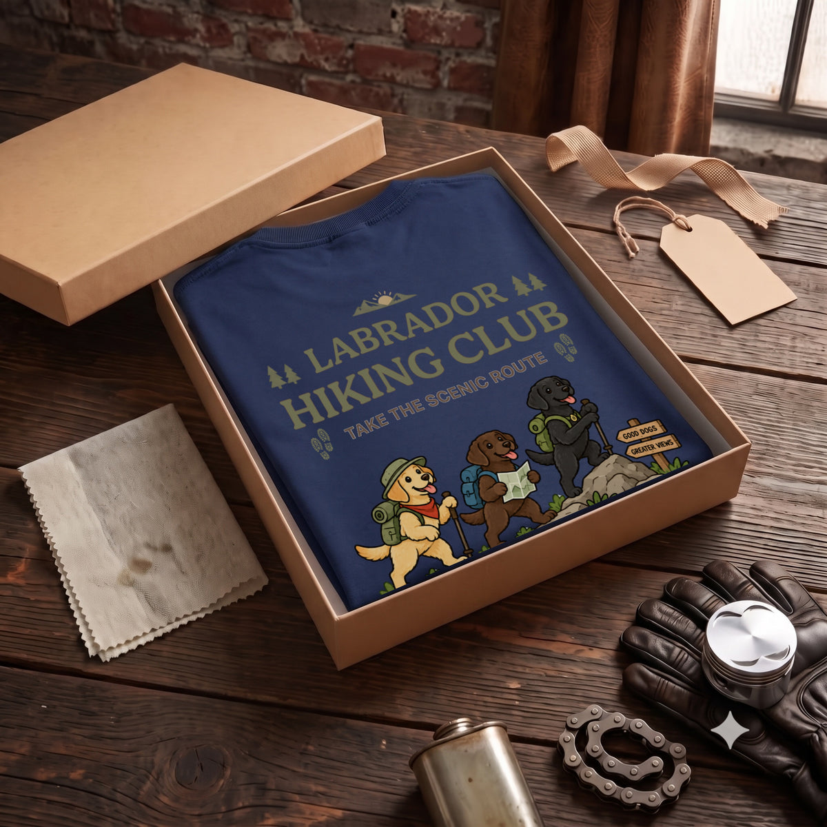 Labrador Retriever hiking club バックプリント