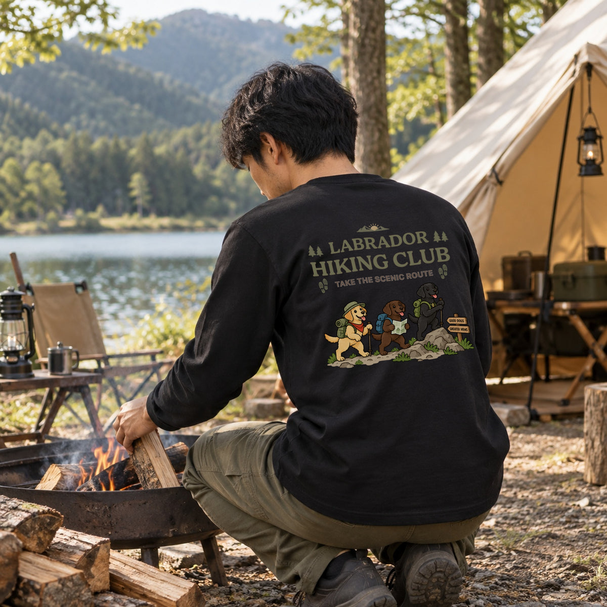 Labrador Retriever hiking club バックプリント