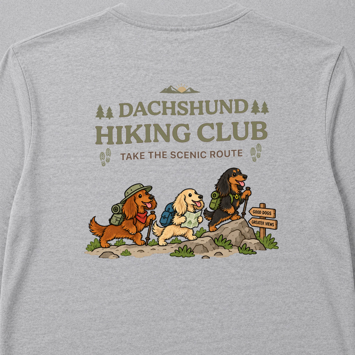 Dachshund hiking club バックプリント