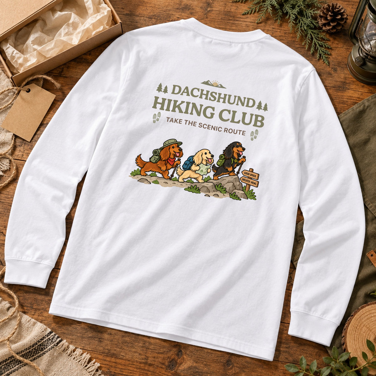 Dachshund hiking club バックプリント