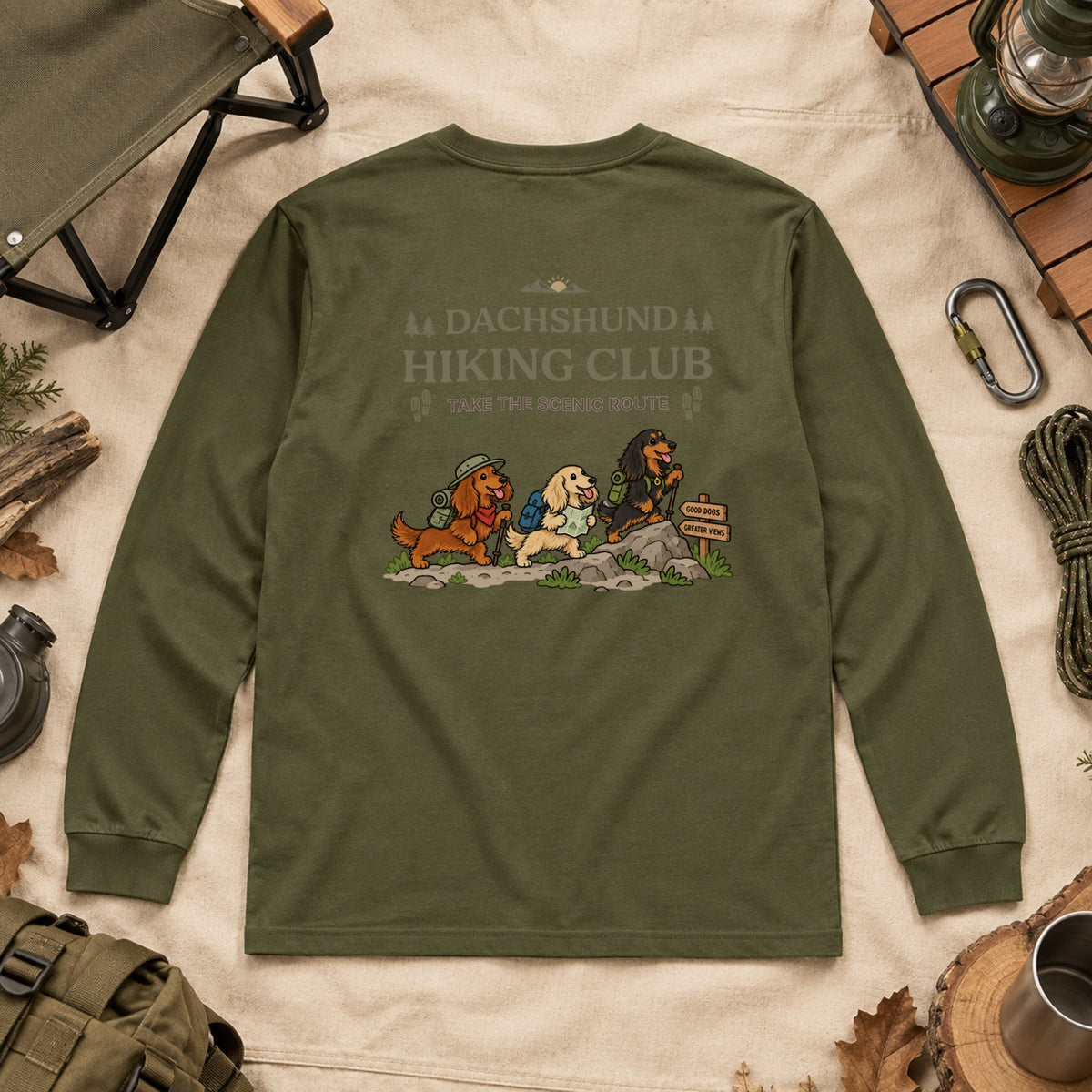 Dachshund hiking club バックプリント