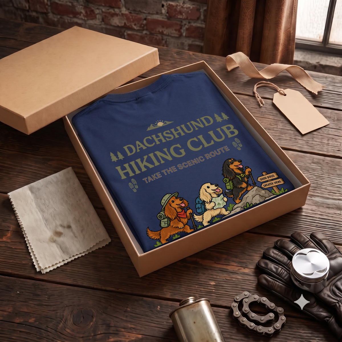 Dachshund hiking club バックプリント