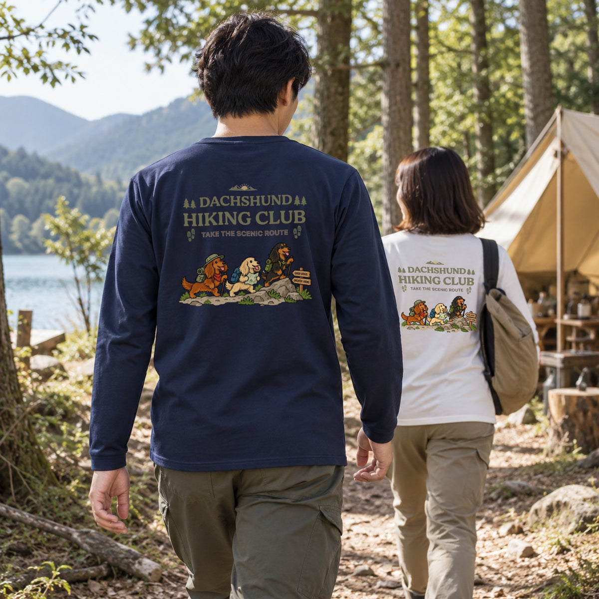 Dachshund hiking club バックプリント
