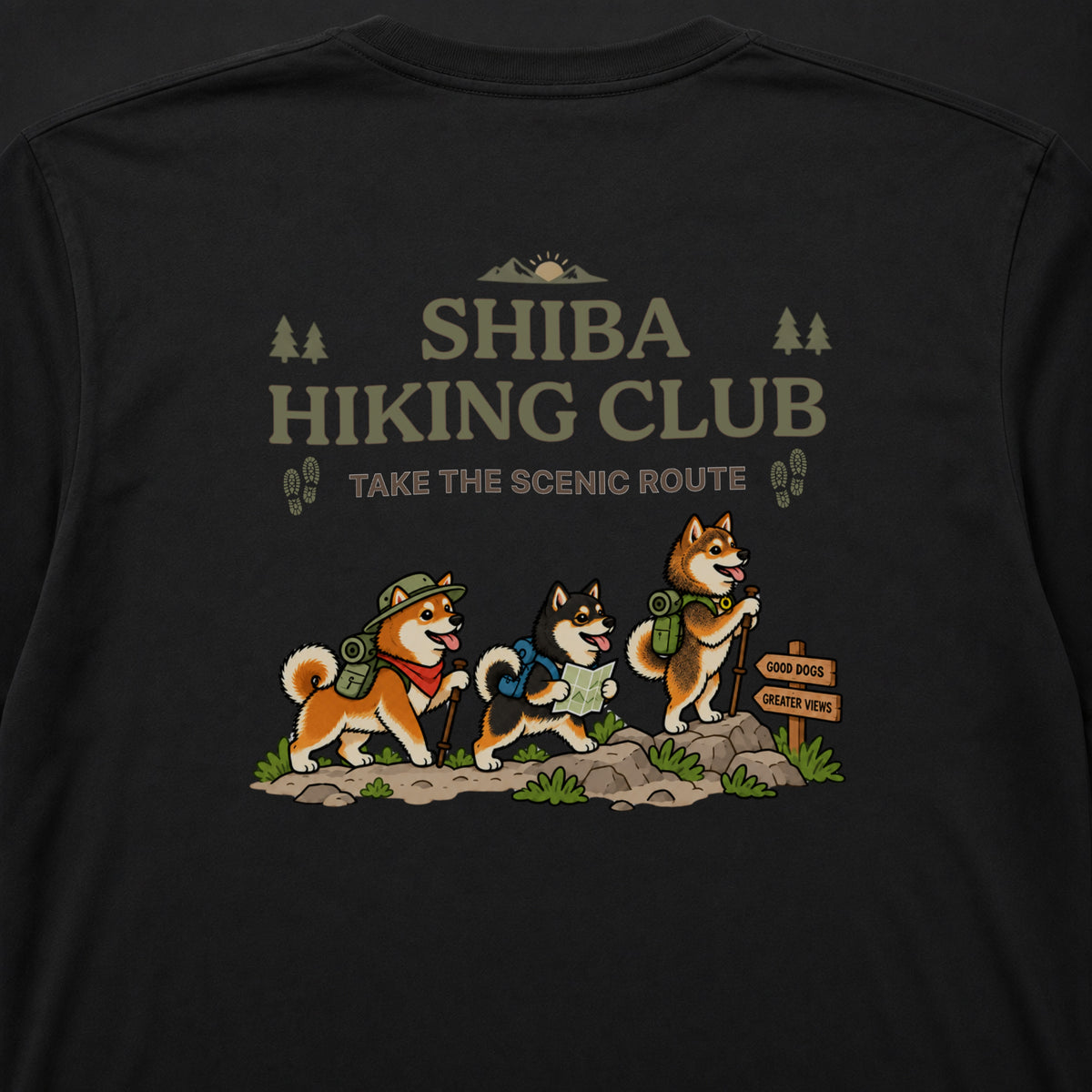 Shiba Inu hiking club バックプリント