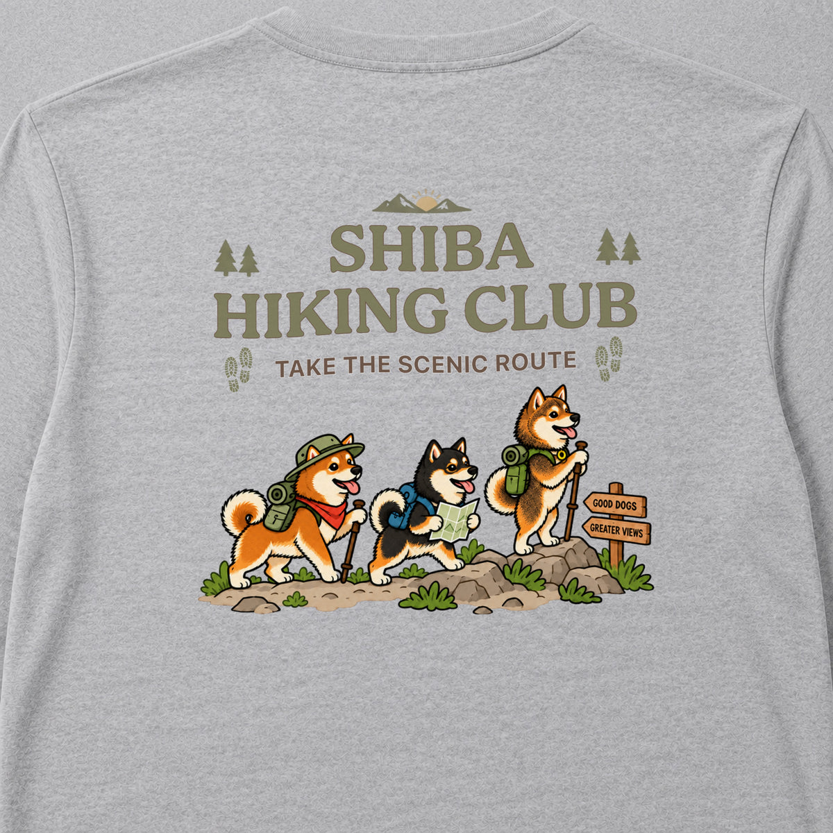 Shiba Inu hiking club バックプリント