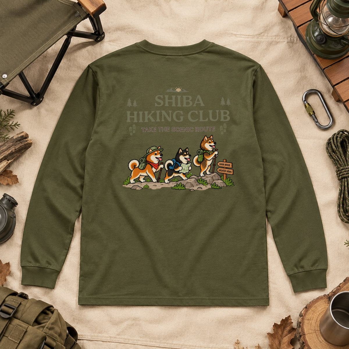 Shiba Inu hiking club バックプリント