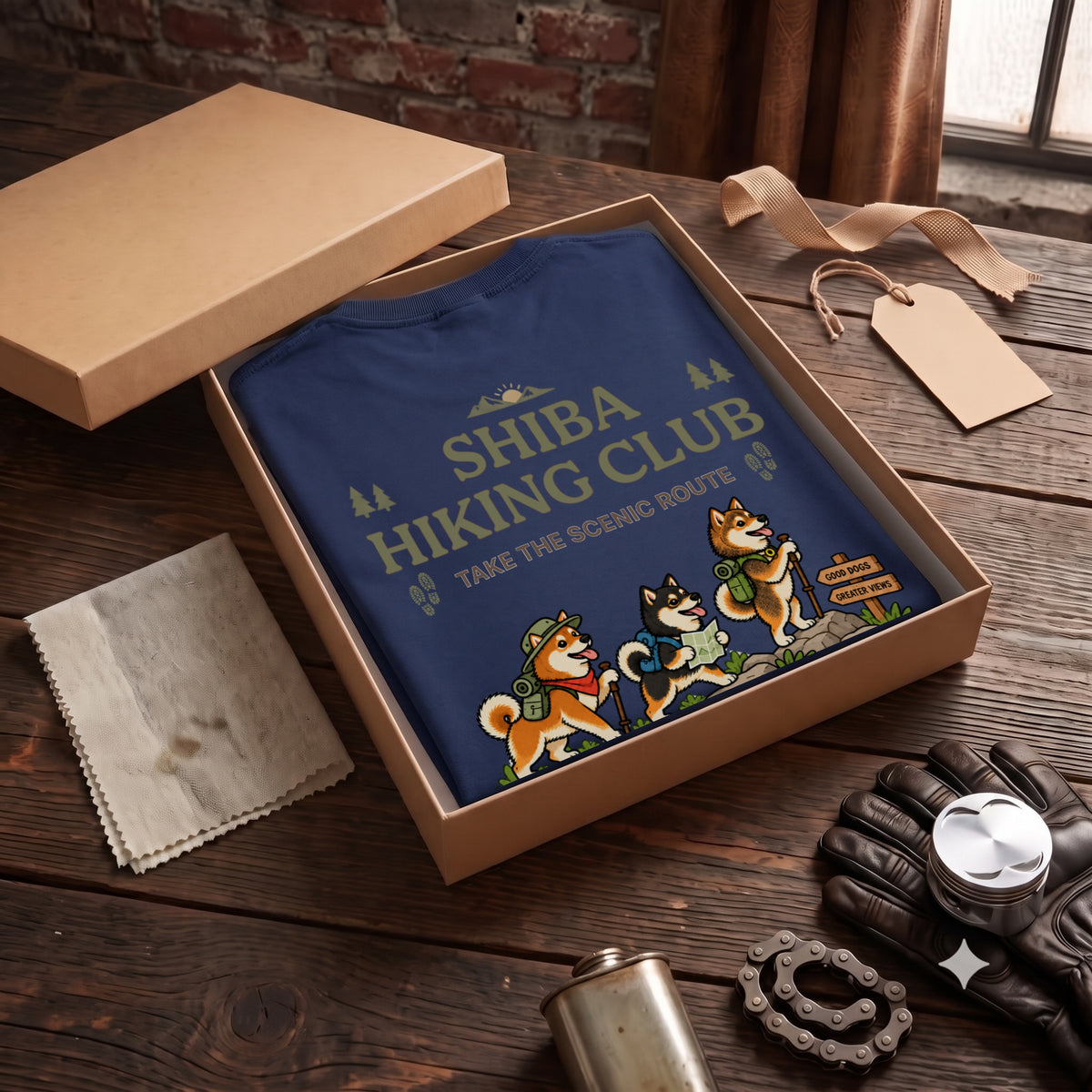 Shiba Inu hiking club バックプリント