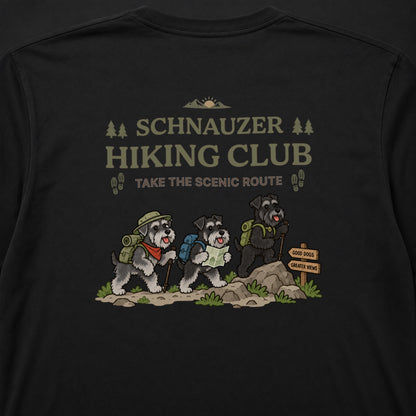 Schnauzer hiking club シュナウザー 登山 ロングスリーブTシャツ ｜バックプリント