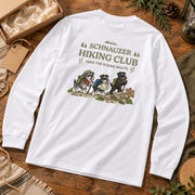 Schnauzer hiking club シュナウザー 登山 ロングスリーブTシャツ ｜バックプリント