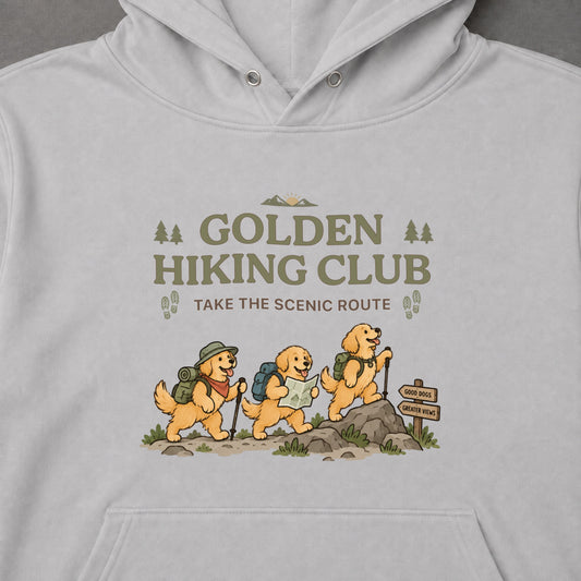 Golden Retriever hiking club ゴールデンレトリバー 登山 パーカー ｜フロントプリント