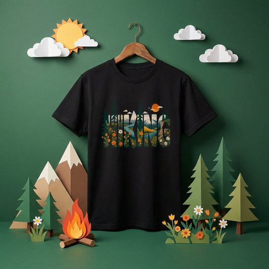 ハイキングシャツ：マウンテン・アドベンチャー・グラフィックTシャツ
