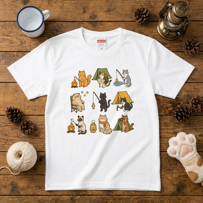 猫好きキャンパーのためのかわいいTシャツ