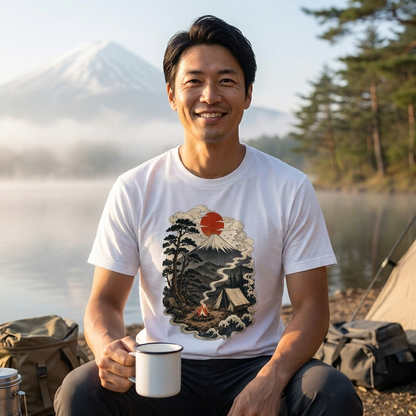 富士山デザイン・キャンプTシャツ