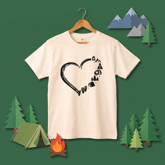 キャンプ ハート グラフィック Tシャツ - CAMPMODE | アウトドア ファッション