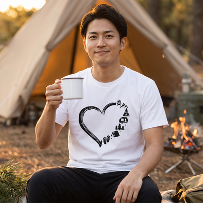 キャンプ ハート グラフィック Tシャツ - CAMPMODE | アウトドア ファッション