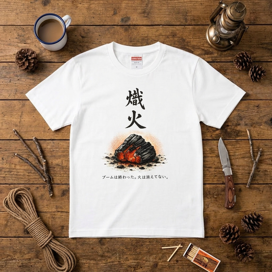 熾火 おきび ソロキャンプTシャツ|CAMPMODE