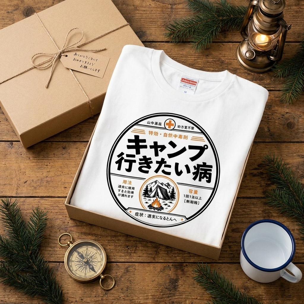 キャンプ行きたい病 おもしろキャンプTシャツ｜CAMPMODE