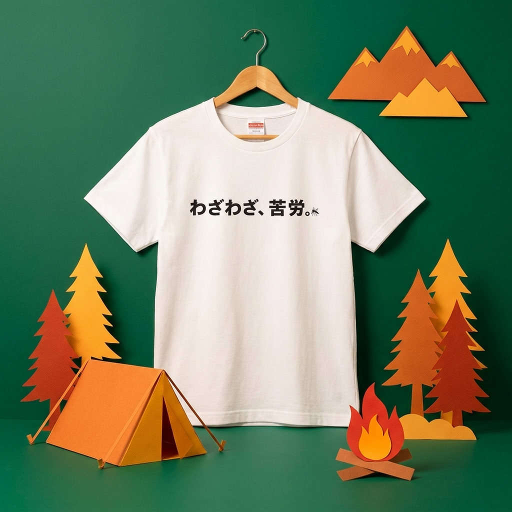あえて不便＆わざわざ苦労 ペアTシャツ｜CAMPMODE