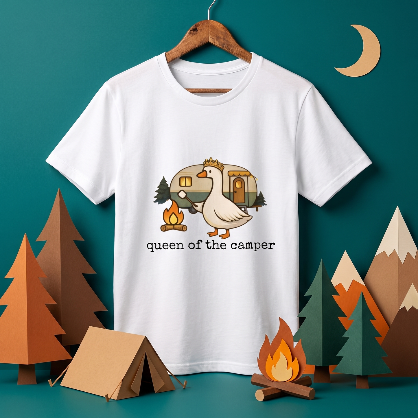 キャンプの女王 アヒル Tシャツ - CAMPMODE | キャンプ女子 ウェア